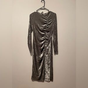 Future Collective By Kahlana Barfield Brown  Gray Velvet Dress